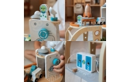 TOOKY TOY Drewniany Kosmiczny Parking  Stacja Kosmiczna
