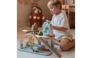 TOOKY TOY Drewniany Kosmiczny Parking  Stacja Kosmiczna