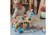 TOOKY TOY Drewniany Kosmiczny Parking  Stacja Kosmiczna
