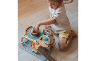 TOOKY TOY Drewniany Kosmiczny Parking  Stacja Kosmiczna