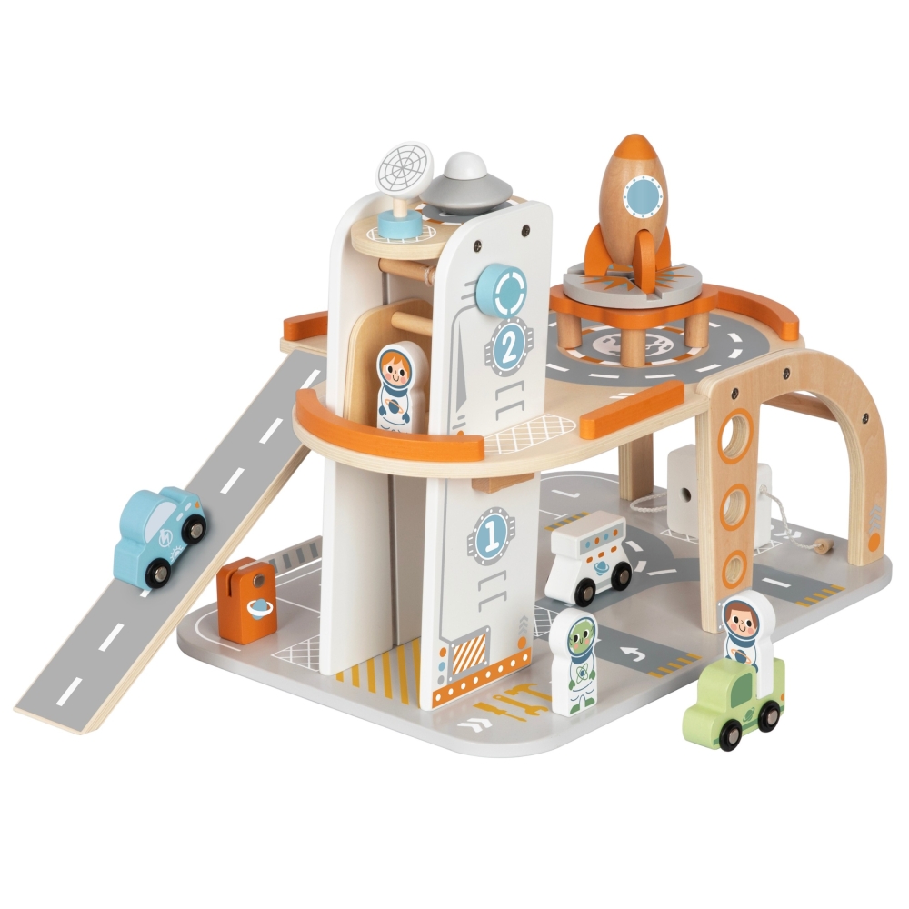 Medinė kosmoso stoties automobilių stovėjimo aikštelė TOOKY TOY