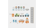 TOOKY TOY Drewniany Kosmiczny Parking  Stacja Kosmiczna