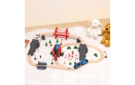 Tooky Toy Drewniana Kolejka Elektryczna Straż Pożarna Efekty Dźwiękowe 70 el.