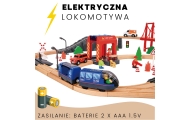 Tooky Toy Drewniana Kolejka Elektryczna Straż Pożarna Efekty Dźwiękowe 70 el.