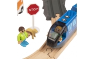 Tooky Toy Drewniana Kolejka Elektryczna Straż Pożarna Efekty Dźwiękowe 70 el.