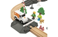 Tooky Toy Drewniana Kolejka Elektryczna Straż Pożarna Efekty Dźwiękowe 70 el.