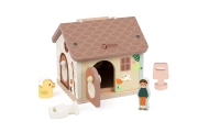 CLASSIC WORLD Drewniany Domek Sensoryczny Edukacyjny z Zamkami Kluczykami 11el.