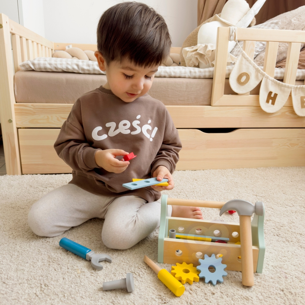TOOKY TOY Medinė įrankių dėžė 18 el.