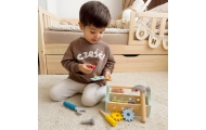 TOOKY TOY Drewniana Skrzynka z Narzędziami Zestaw 18 el.					