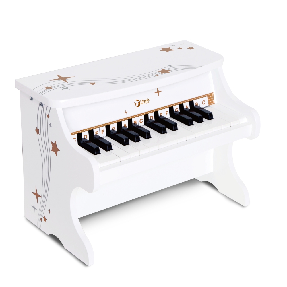 Vaikiškas medinis pianinas CLASSIC WORLD + mokomoji knyga-Žaislai, Muzikiniai-e-vaikas