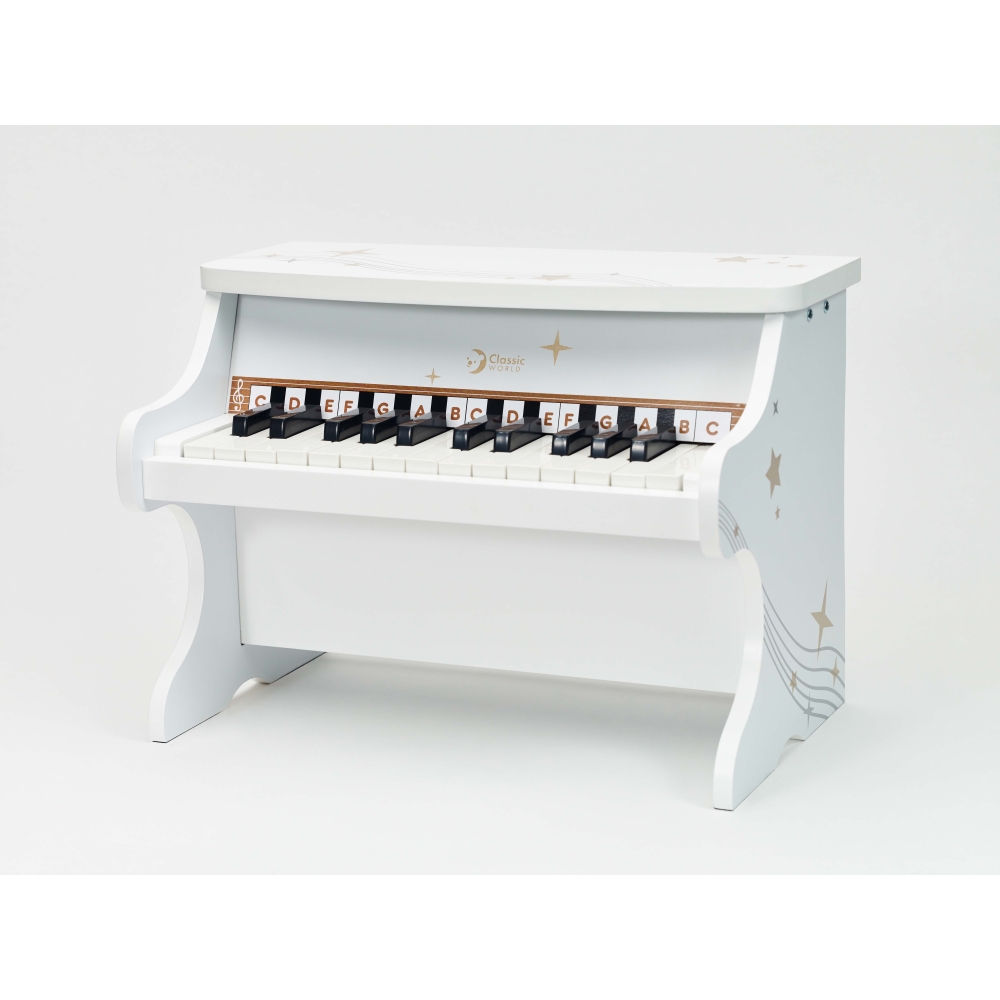 Vaikiškas medinis pianinas CLASSIC WORLD + mokomoji knyga-Žaislai, Muzikiniai-e-vaikas