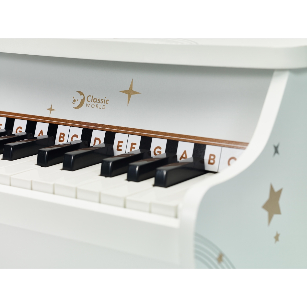 Vaikiškas medinis pianinas CLASSIC WORLD + mokomoji knyga-Žaislai, Muzikiniai-e-vaikas