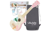 CLASSIC WORLD Drewniane Ukulele Gitara dla Dzieci Różowa