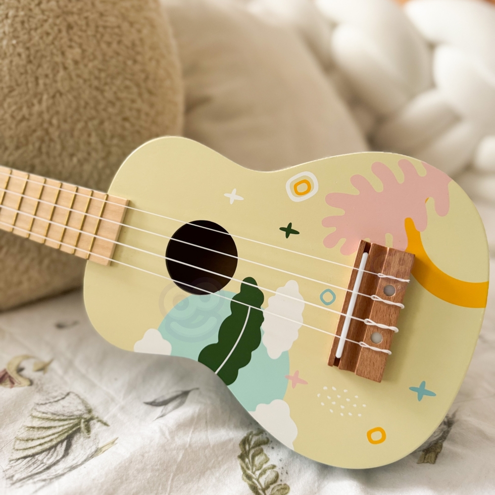 CLASSIC WORLD medinė ukulele gitara vaikams Rožinė