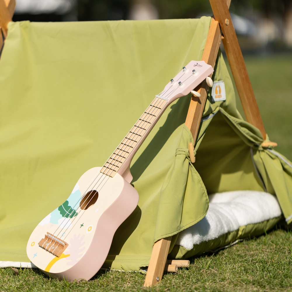 CLASSIC WORLD medinė ukulele gitara vaikams Rožinė