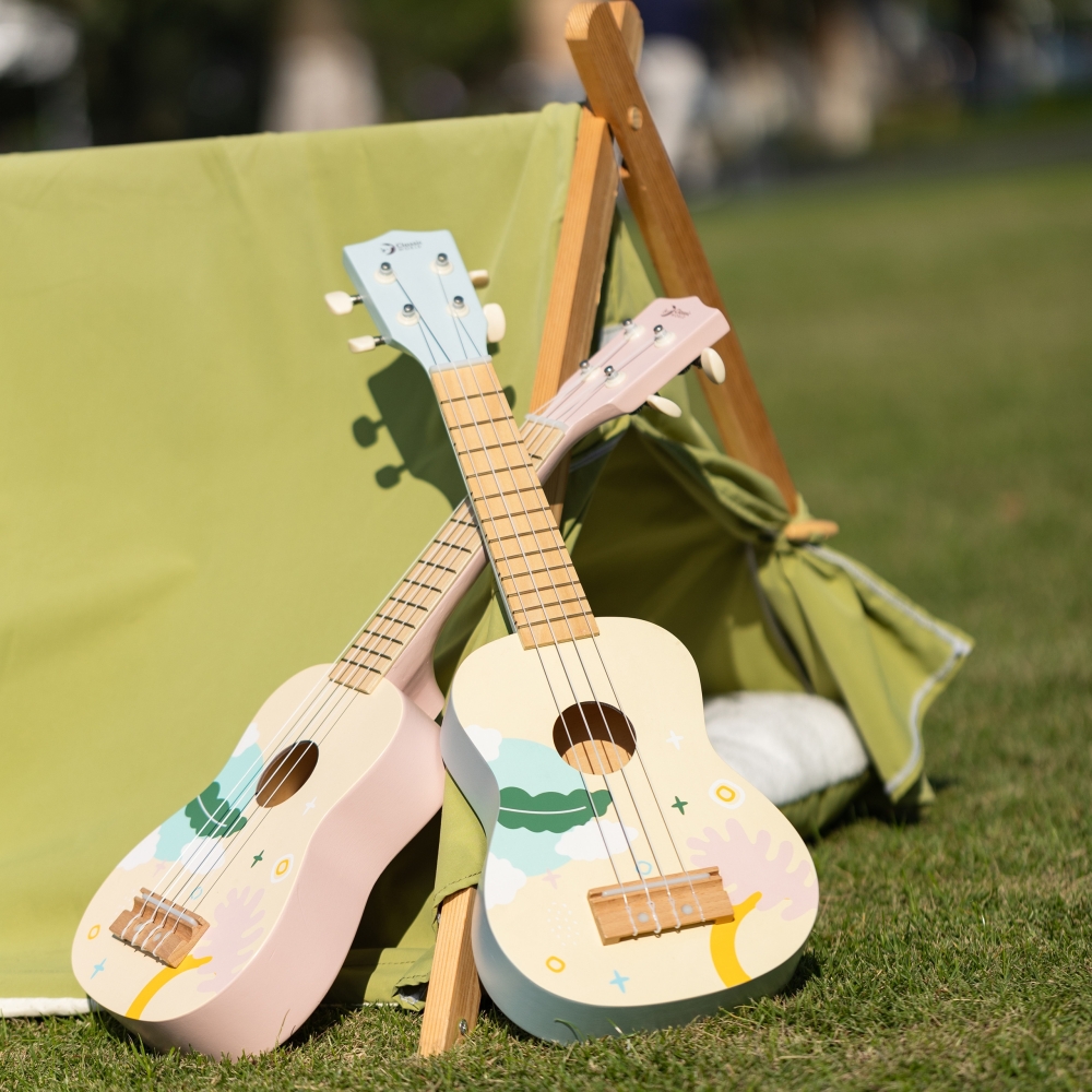 CLASSIC WORLD medinė ukulele gitara vaikams Rožinė