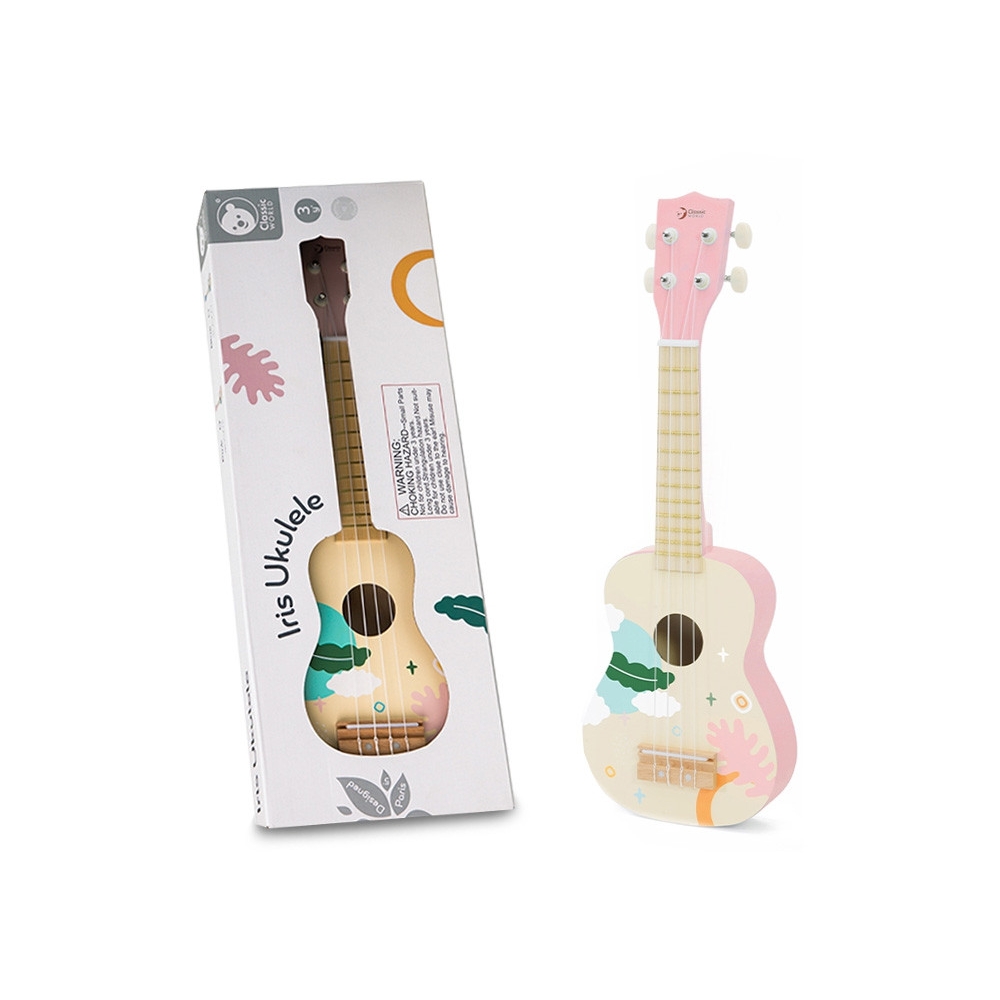 CLASSIC WORLD medinė ukulele gitara vaikams Rožinė