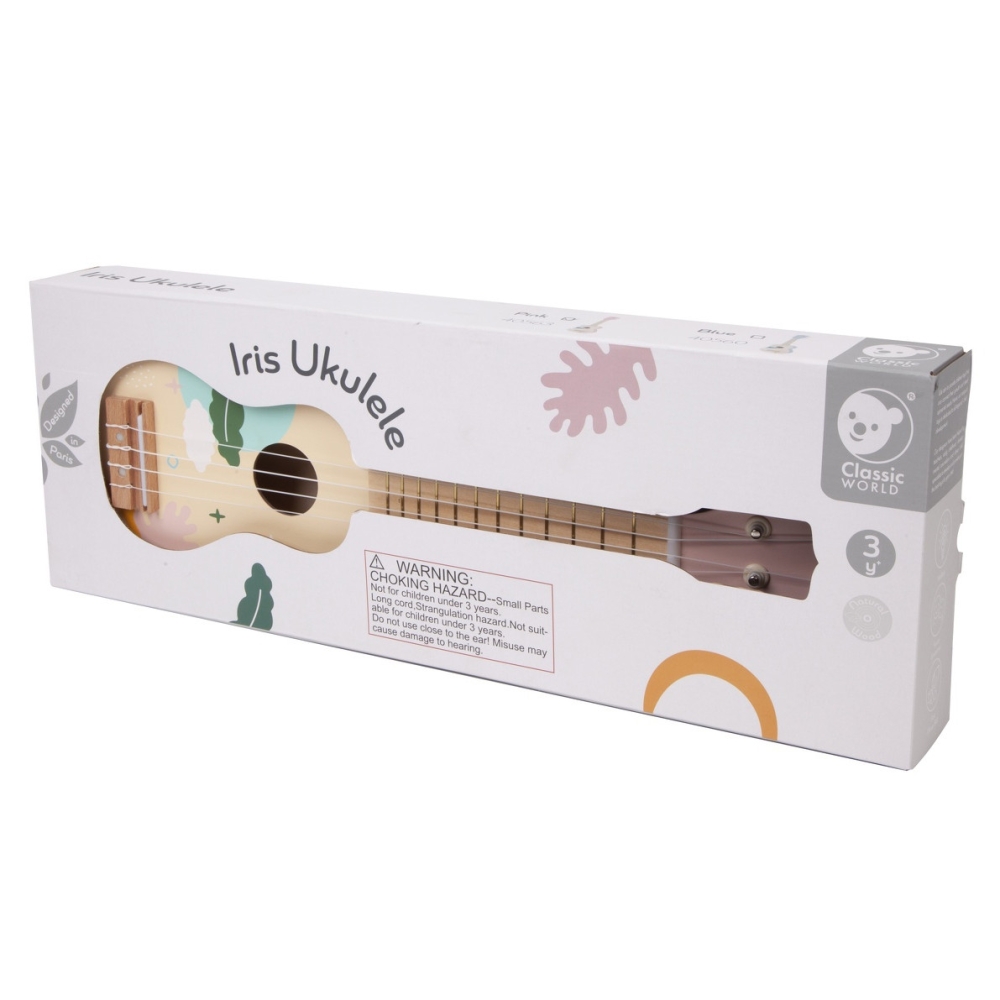 CLASSIC WORLD medinė ukulele gitara vaikams Rožinė