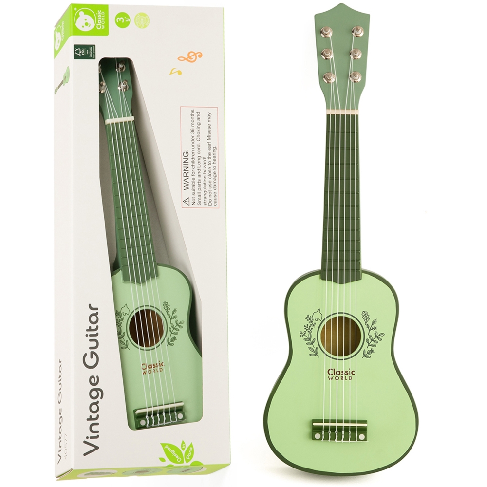 CLASSIC WORLD Drewniana Gitara Vintage dla Dzieci 3+					