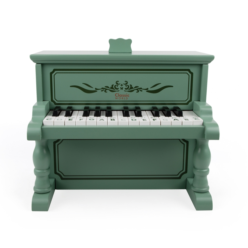 Medinis pianinas CLASSIC WORLD Vintage Piano + mokymosi knygelė-Žaislai, Muzikiniai, Mediniai-e-vaikas