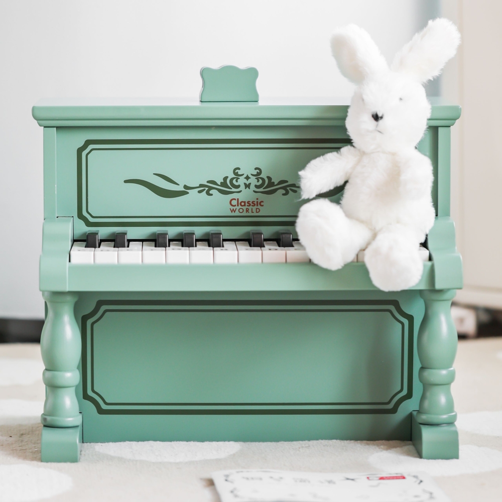 Medinis pianinas CLASSIC WORLD Vintage Piano + mokymosi knygelė-Žaislai, Muzikiniai, Mediniai-e-vaikas