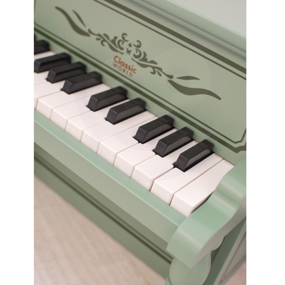 Medinis pianinas CLASSIC WORLD Vintage Piano + mokymosi knygelė-Žaislai, Muzikiniai, Mediniai-e-vaikas