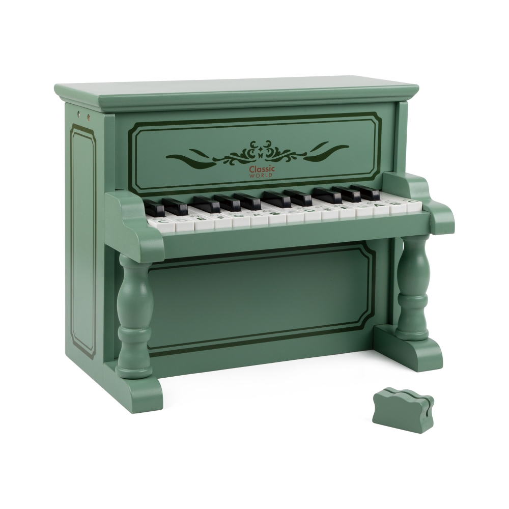 Medinis pianinas CLASSIC WORLD Vintage Piano + mokymosi knygelė-Žaislai, Muzikiniai, Mediniai-e-vaikas