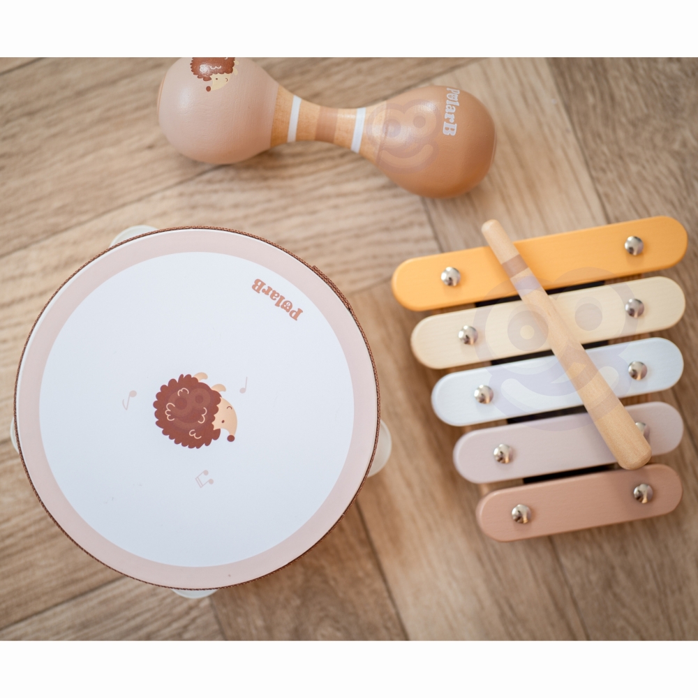 Muzikos instrumentų rinkinys su ežiuku VIGA PolarB-Žaislai, Kūdikiams, Žaislai mažyliams (iki 4 m.
