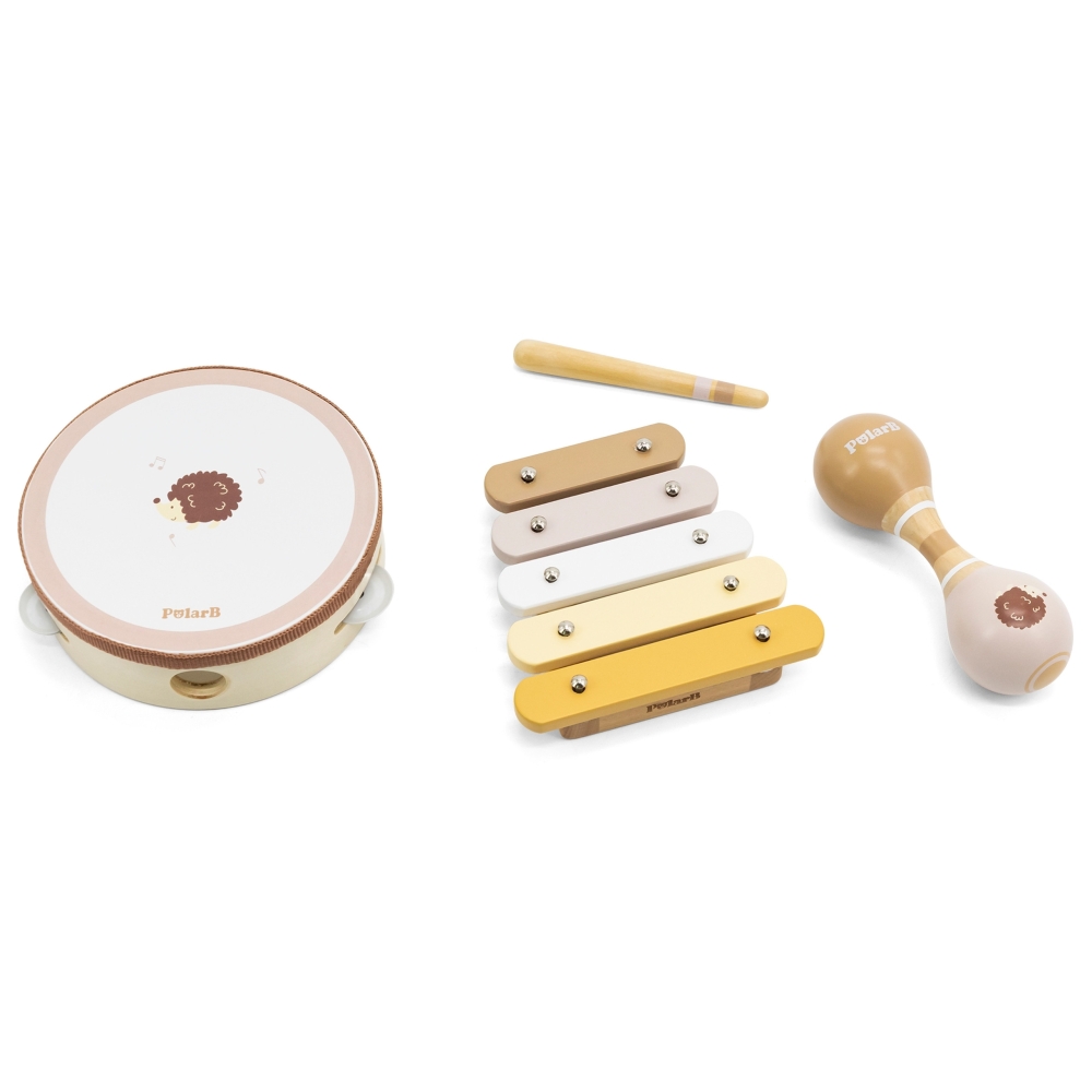 Muzikos instrumentų rinkinys su ežiuku VIGA PolarB-Žaislai, Kūdikiams, Žaislai mažyliams (iki 4 m.