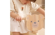 VIGA PolarB Wooden Ride-on Brown Teddy Bear with Soft Wheels					