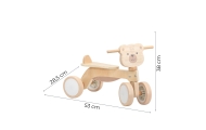 VIGA PolarB Wooden Ride-on Brown Teddy Bear with Soft Wheels					