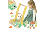 Medinis vežimėlis CLASSIC WORLD Chameleonas su kaladėlėmis-Judėjimui, Žaislai, Stumdukai, Lavinamieji žaislai, Kaladėlės-e-vaika