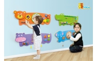 VIGA Tablica Edukacyjna Manipulacyjna Sensoryczna Drewniana Krokodyl Certyfikat FSC Montessori