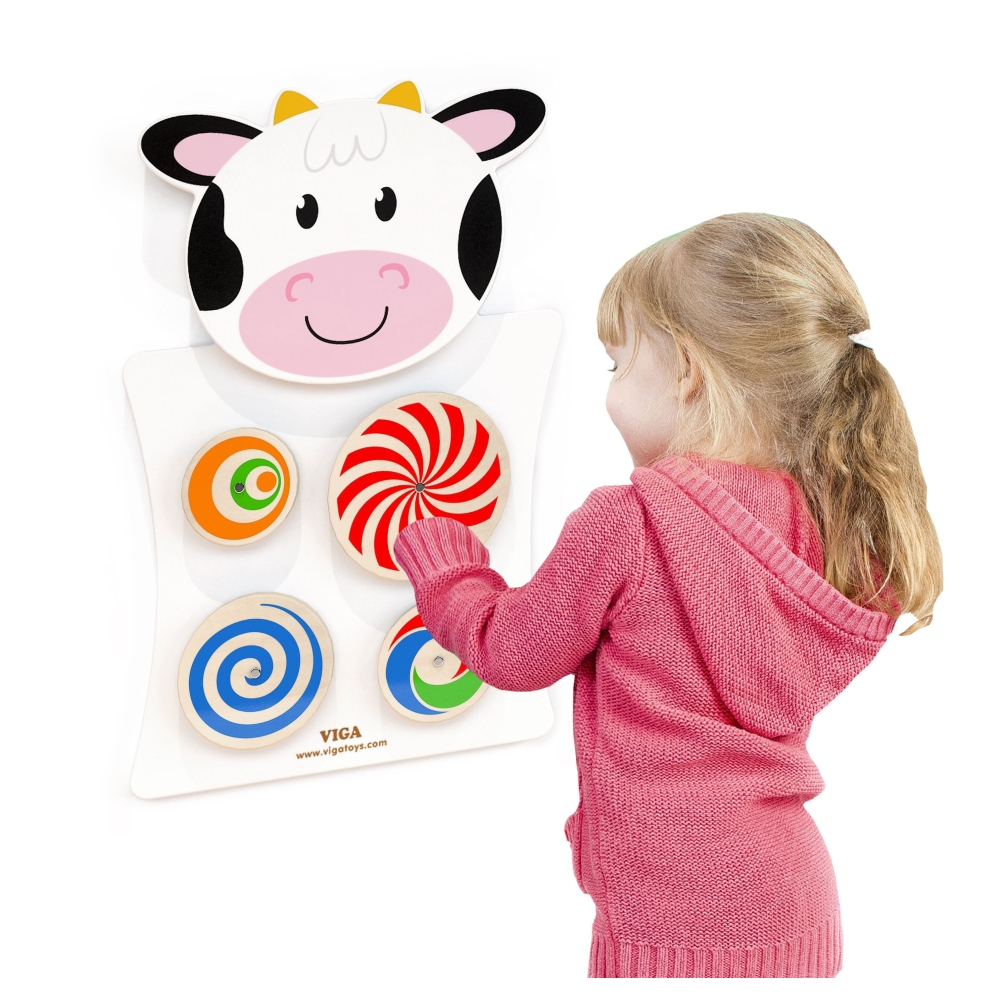 VIGA Wooden Manipulative Board Cow FSC Montessori Certificate