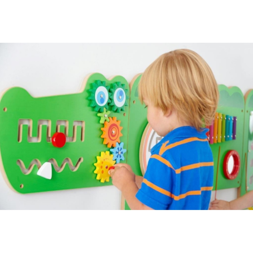 VIGA Tablica Sensoryczna Manipulacyjna Krokodyl Certyfikat FSC Montessori