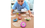 VIGA Colorful Wooden Spinning Top 1pc