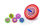 VIGA Colorful Wooden Spinning Top 1pc