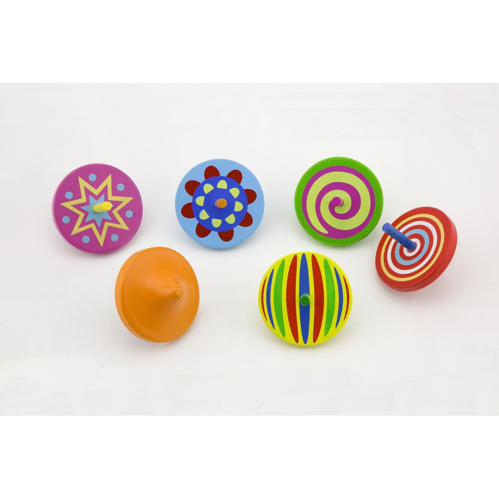 VIGA Colorful Wooden Spinning Top 1pc