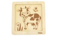 VIGA Handy Wooden Cow Puzzle