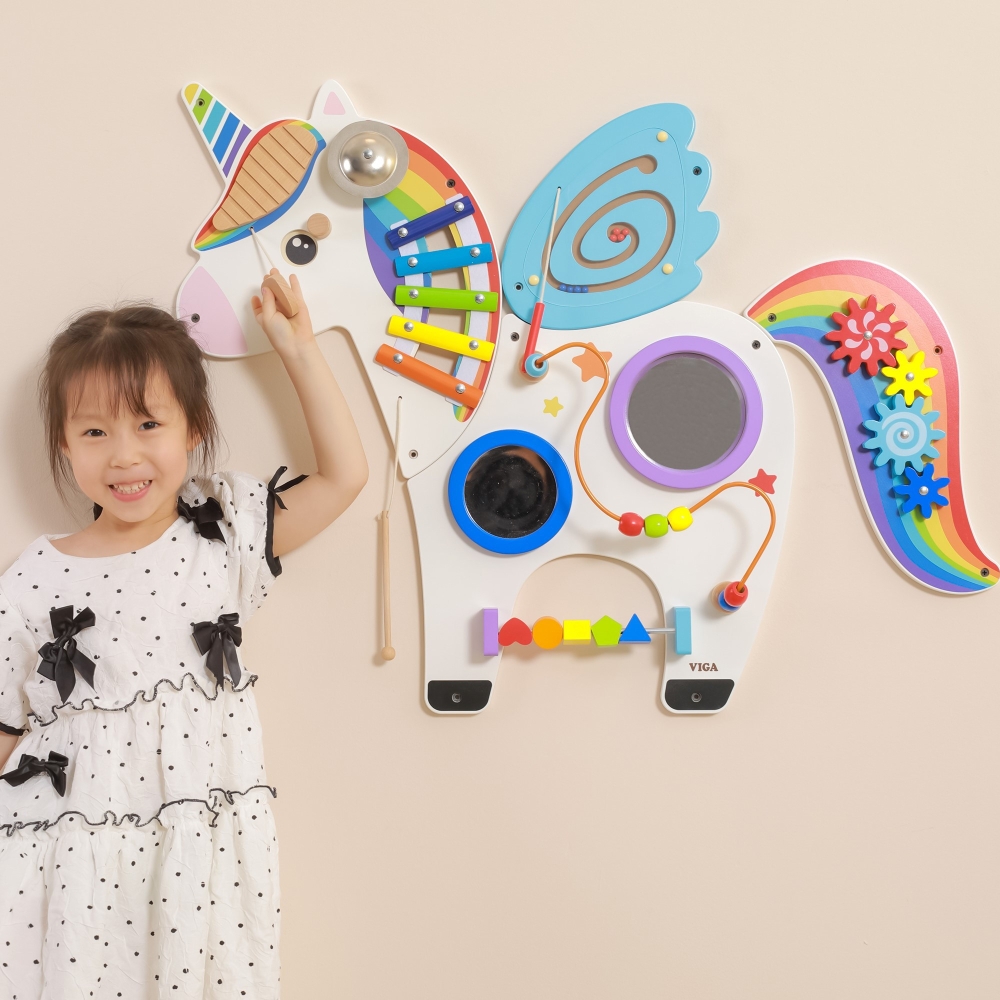 Medinė sensorinė lenta VIGA Unicorn FSC Montessori sertifikuota-Žaislai, Lavinamieji žaislai, Veiklos centrai-e-vaikas