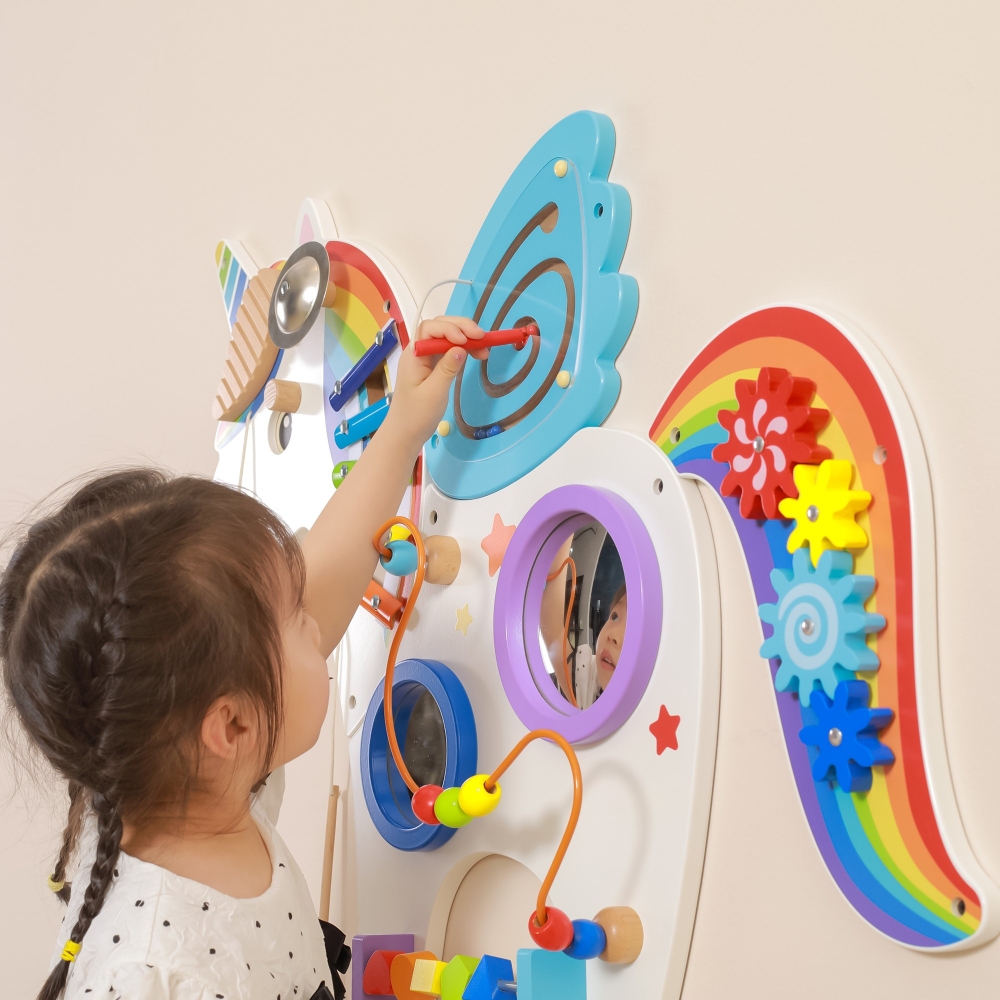 Medinė sensorinė lenta VIGA Unicorn FSC Montessori sertifikuota-Žaislai, Lavinamieji žaislai, Veiklos centrai-e-vaikas