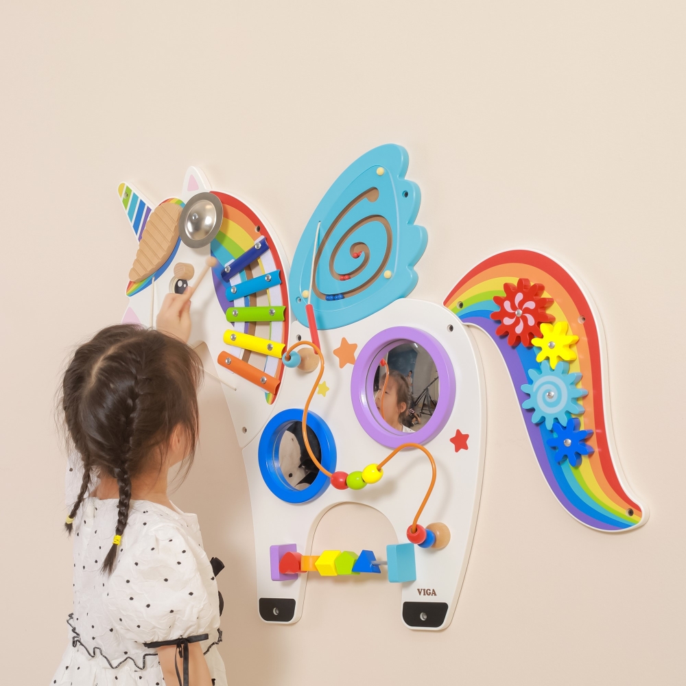 Medinė sensorinė lenta VIGA Unicorn FSC Montessori sertifikuota-Žaislai, Lavinamieji žaislai, Veiklos centrai-e-vaikas