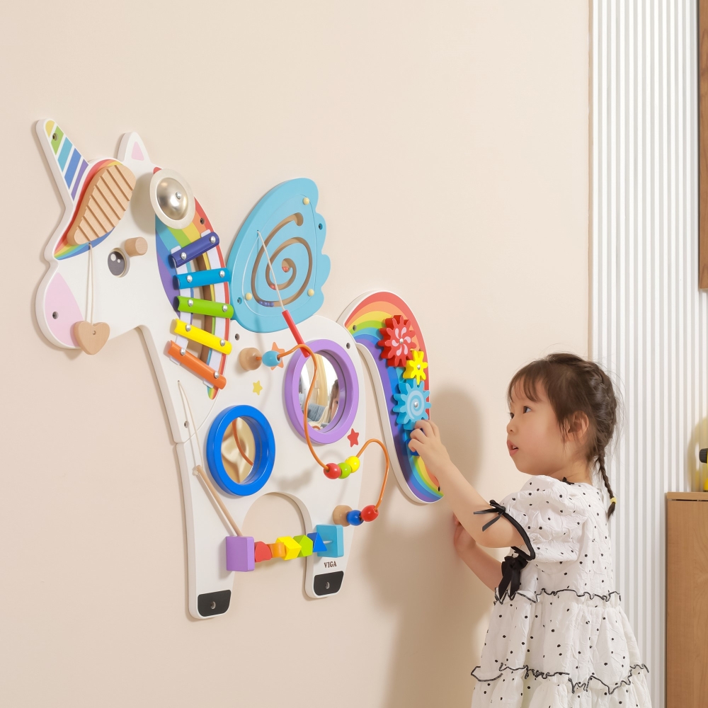 Medinė sensorinė lenta VIGA Unicorn FSC Montessori sertifikuota-Žaislai, Lavinamieji žaislai, Veiklos centrai-e-vaikas