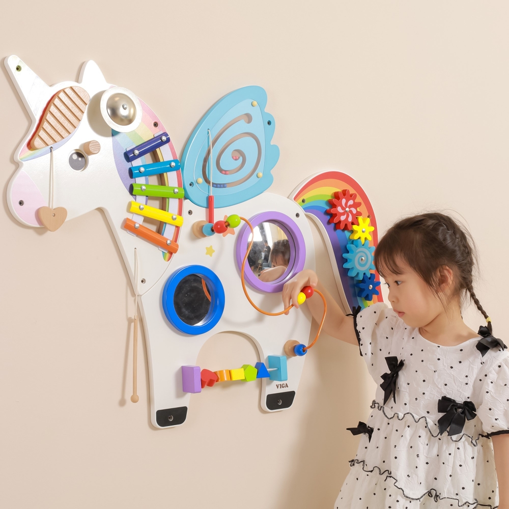 Medinė sensorinė lenta VIGA Unicorn FSC Montessori sertifikuota-Žaislai, Lavinamieji žaislai, Veiklos centrai-e-vaikas