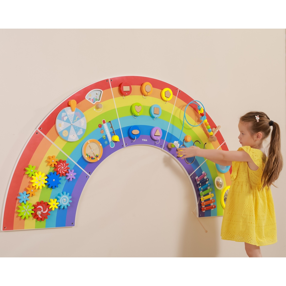 VIGA Wooden Sensory-Manipulation Board EDU Rainbow FSC Certificate