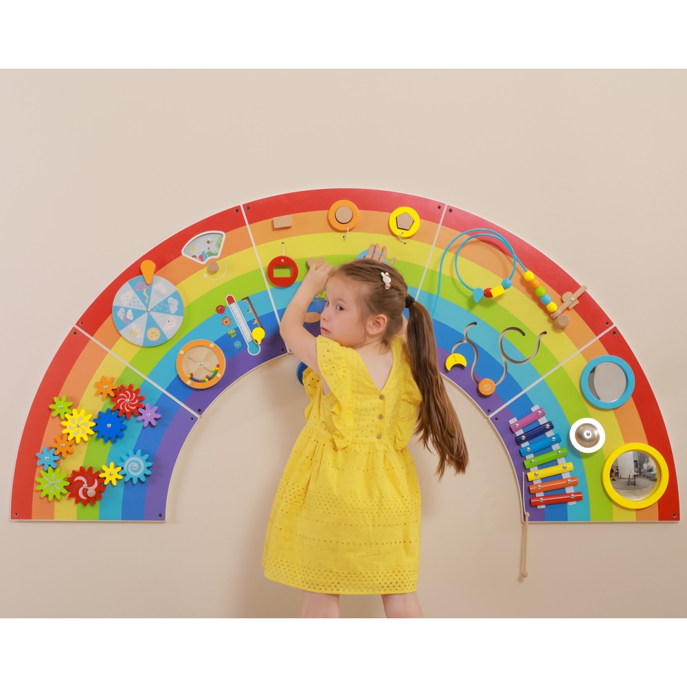 VIGA Wooden Sensory-Manipulation Board EDU Rainbow FSC Certificate