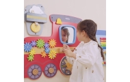 VIGA Drewniana Tablica Sensoryczna-Manipulacyjna EDU Pociąg