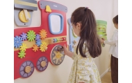 VIGA Drewniana Tablica Sensoryczna-Manipulacyjna EDU Pociąg