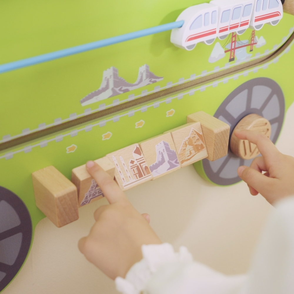 Medinė sensorinė-edukacinė lenta VIGA EDU Train