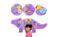 VIGA Drewniana Tablica Sensoryczna-Manipulacyjna EDU Triceratops
